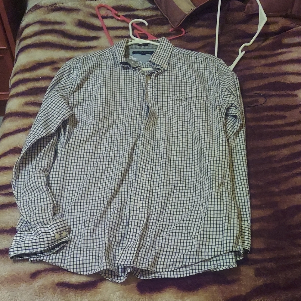 Tommy Hilfiger Black and White Gingham Casual Shirt